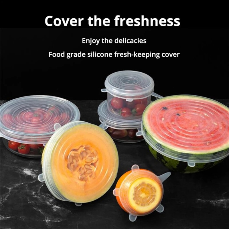 6/12個入り食品グレードシリコン保存カバー、再利用可能な気 - Silicone Stretch Lid のレビューと価格