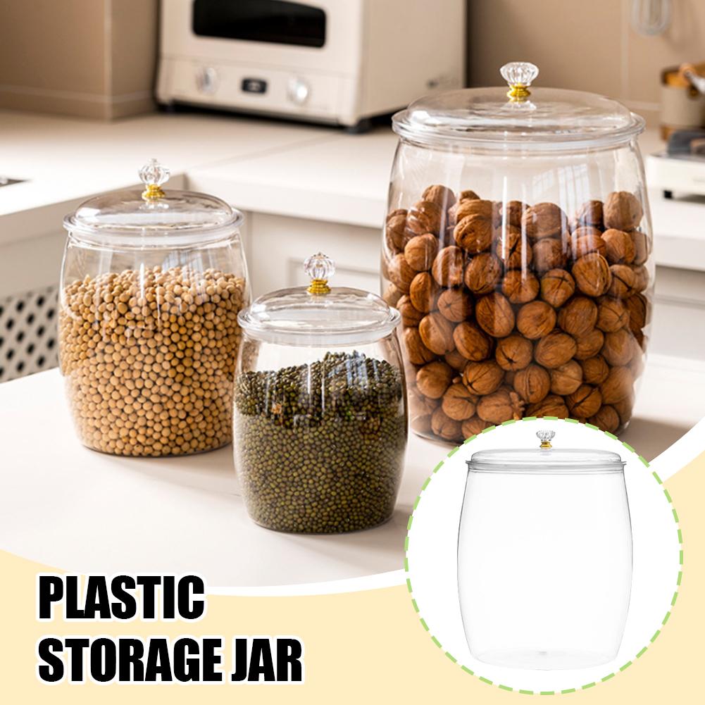 大型透明プラスチック密閉ジャー、気密蓋付き食品保存容器（クッ - Food Storage Jars With Lids のレビューと価格