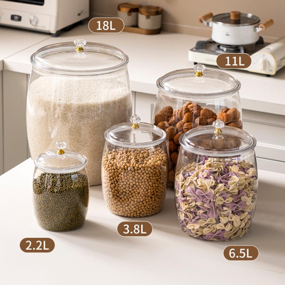 大型透明プラスチック密閉ジャー、気密蓋付き食品保存容器（クッ - Food Storage Jars With Lids のレビューと価格