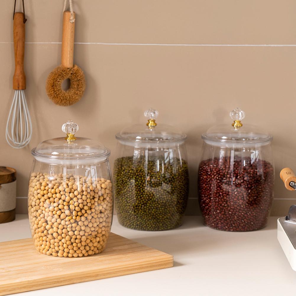 大型透明プラスチック密閉ジャー、気密蓋付き食品保存容器（クッ - Food Storage Jars With Lids のレビューと価格