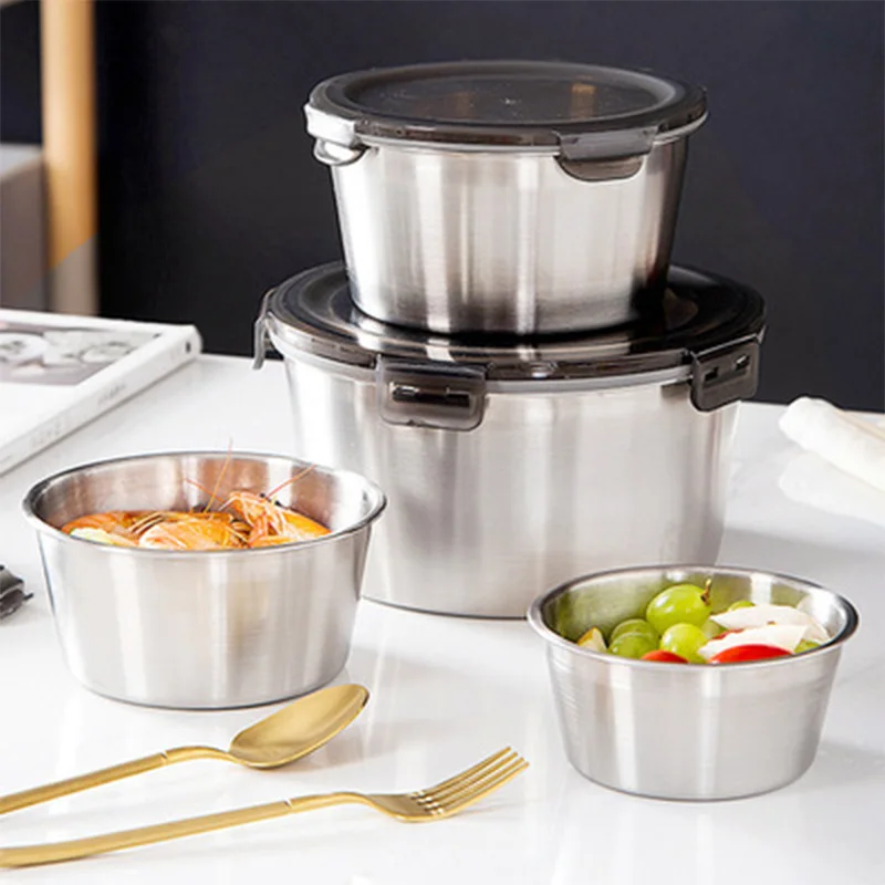 蓋付きステンレス鋼弁当箱、食品容器、鮮度保存ボックス、家庭用 - Food Storage Underground のレビューと価格