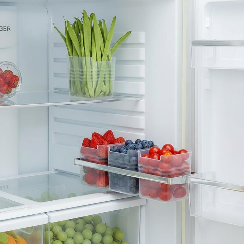 4個入り食品グレード冷蔵庫収納ボックス 透明で積み重ね可能な - Food Storage For Refrigerator のレビューと価格