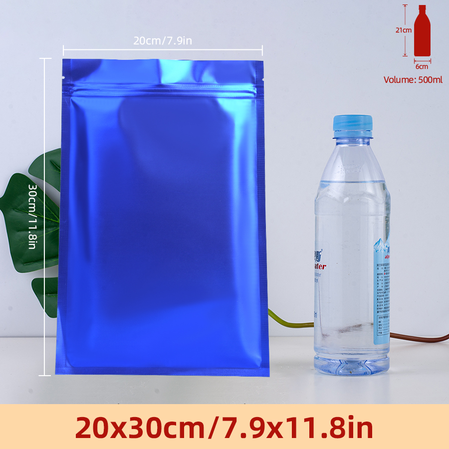 100個のマットブルーフォイルジッパーポーチ、自家製スナック - Food Storage And のレビューと価格