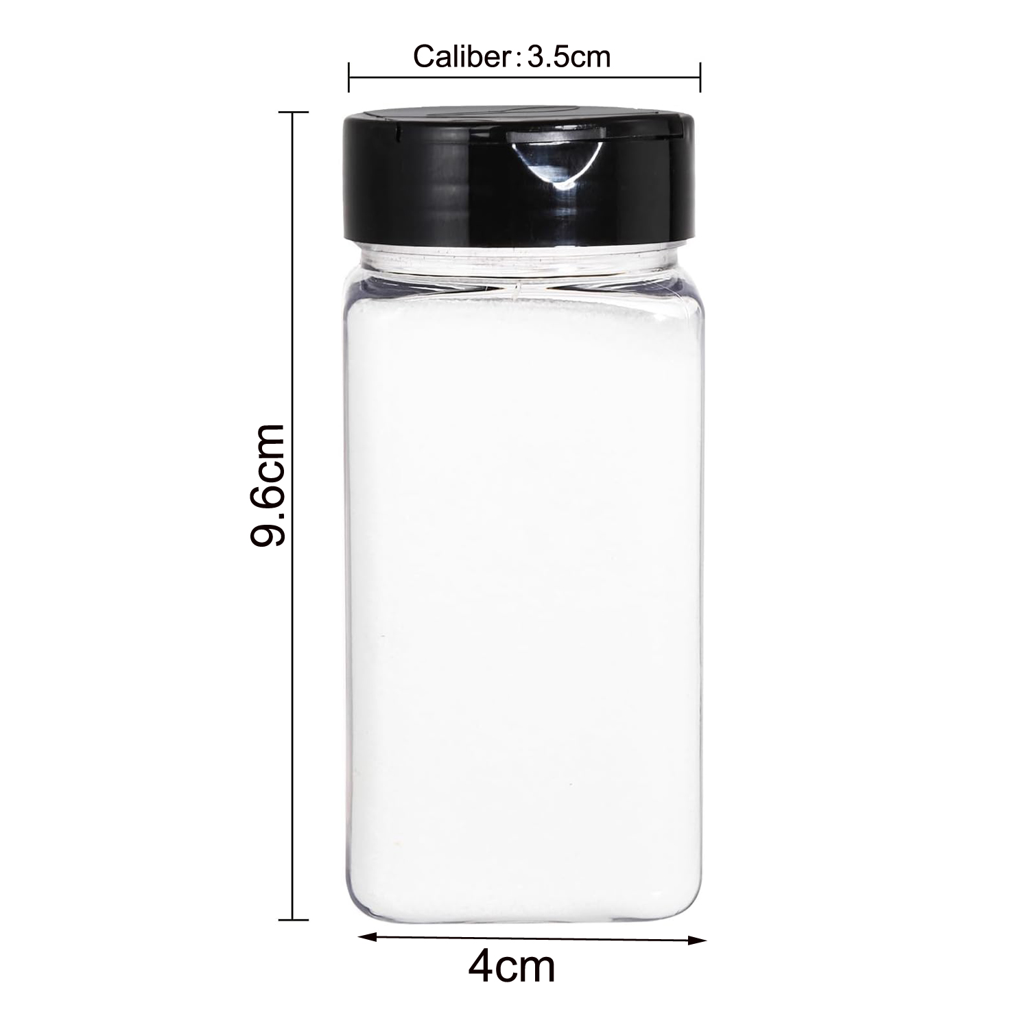 四角い大型プラスチック製スパイスジャー、シェイカー付き蓋、透 - Food Storage Jars With Lids のレビューと価格