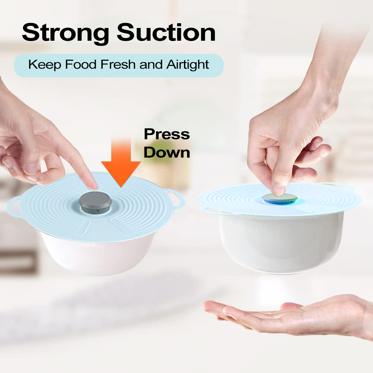 Leeseph ボウル用シリコン蓋、再利用可能な密閉吸引蓋、 - Silicone Stretch Lid のレビューと価格