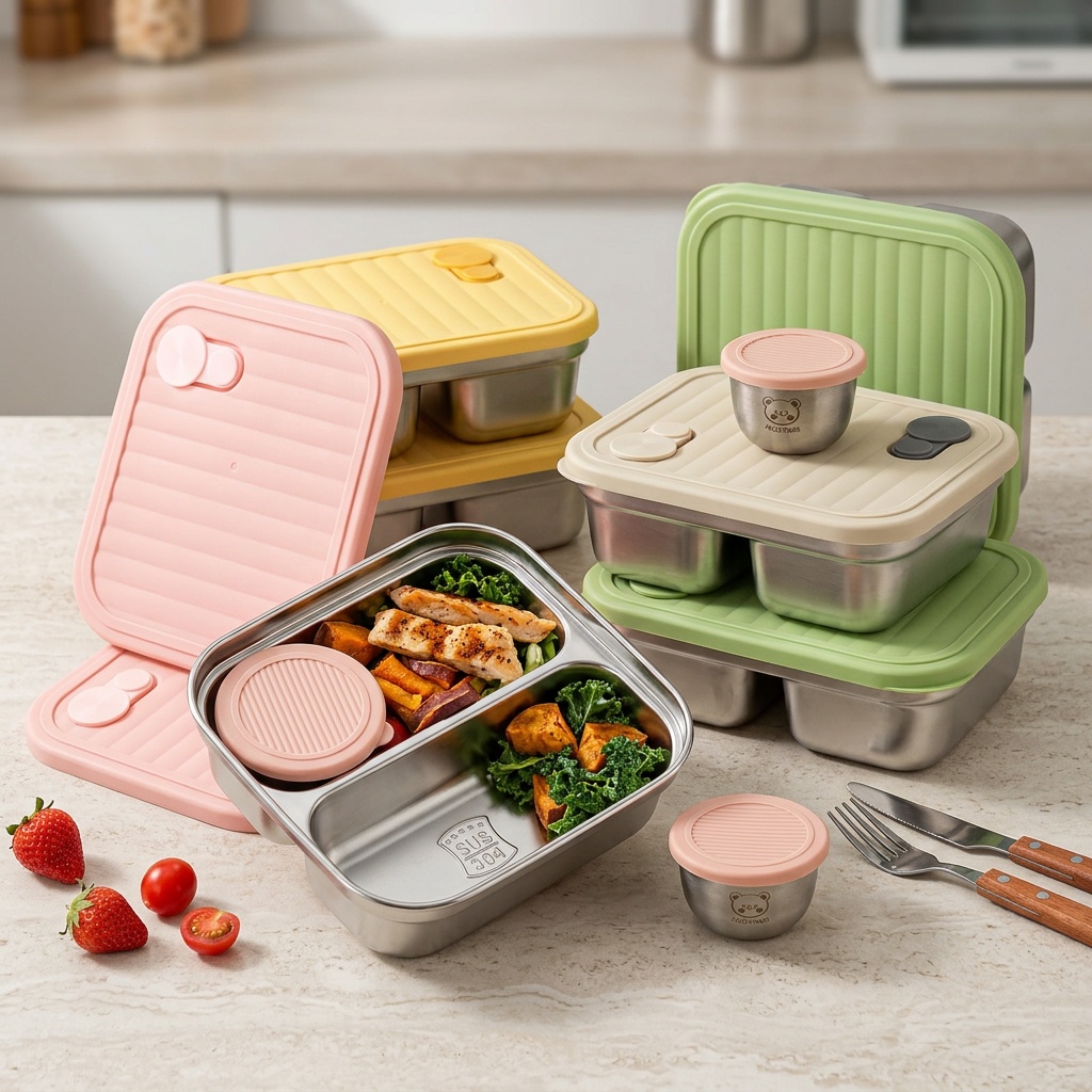304ステンレス製ランチ容器、子供や学生向けの携帯用密閉ラン - Food Storage Underground のレビューと価格