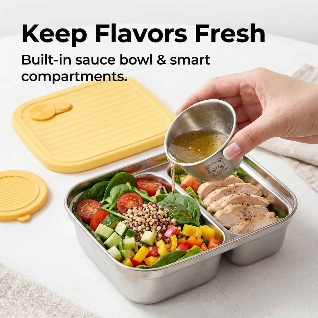 304ステンレス製ランチ容器、子供や学生向けの携帯用密閉ラン - Food Storage Underground のレビューと価格