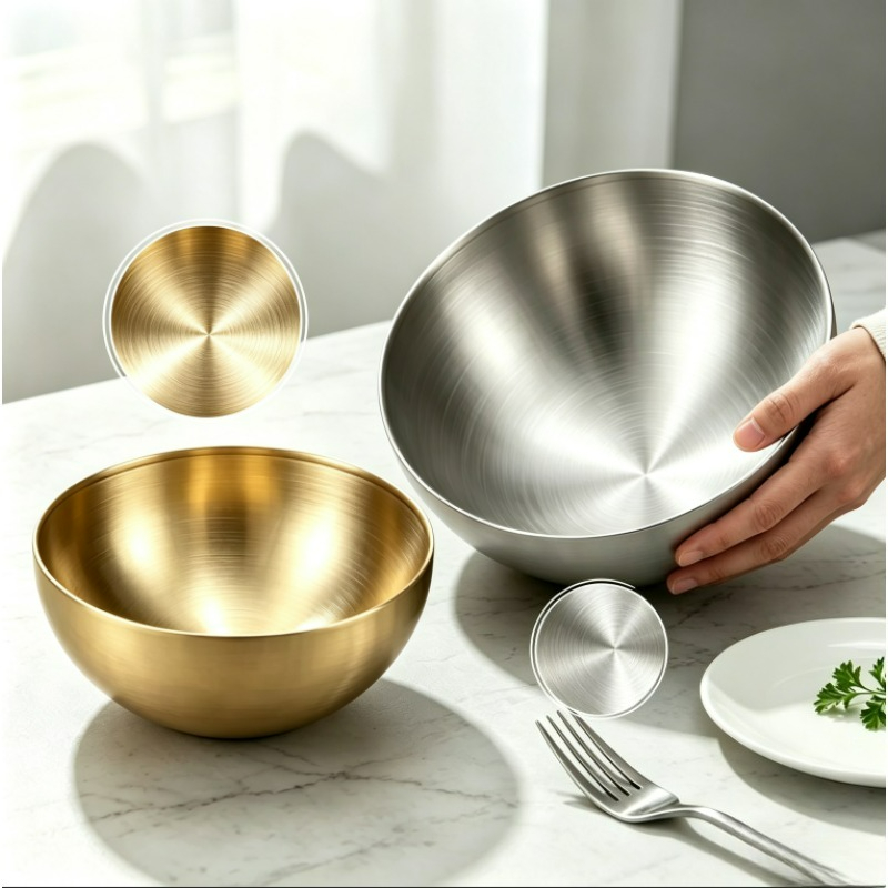 ステンレス製ミキシングボウル、金属製サービングサラダボウル、 - Food Storage Stainless Steel Containers のレビューと価格