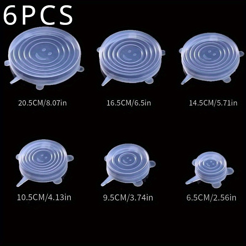 6個入り多目的シリコンフードカバー - 再利用可能な透明冷蔵 - Silicone Stretch Lid のレビューと価格