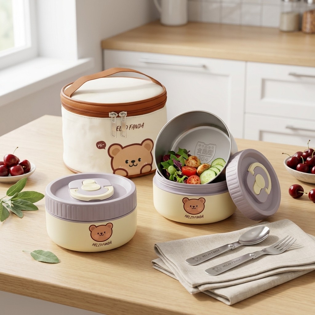 304ステンレス製子供用ランチボックス、漏れ防止弁当箱、電子 - Food Storage Underground のレビューと価格
