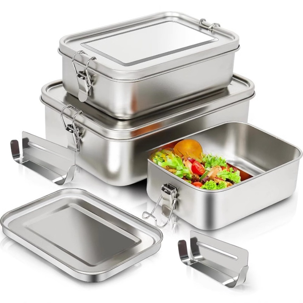 ステンレススチール弁当箱金属弁当箱食品保存容器ロック可能なク - Food Storage Underground のレビューと価格