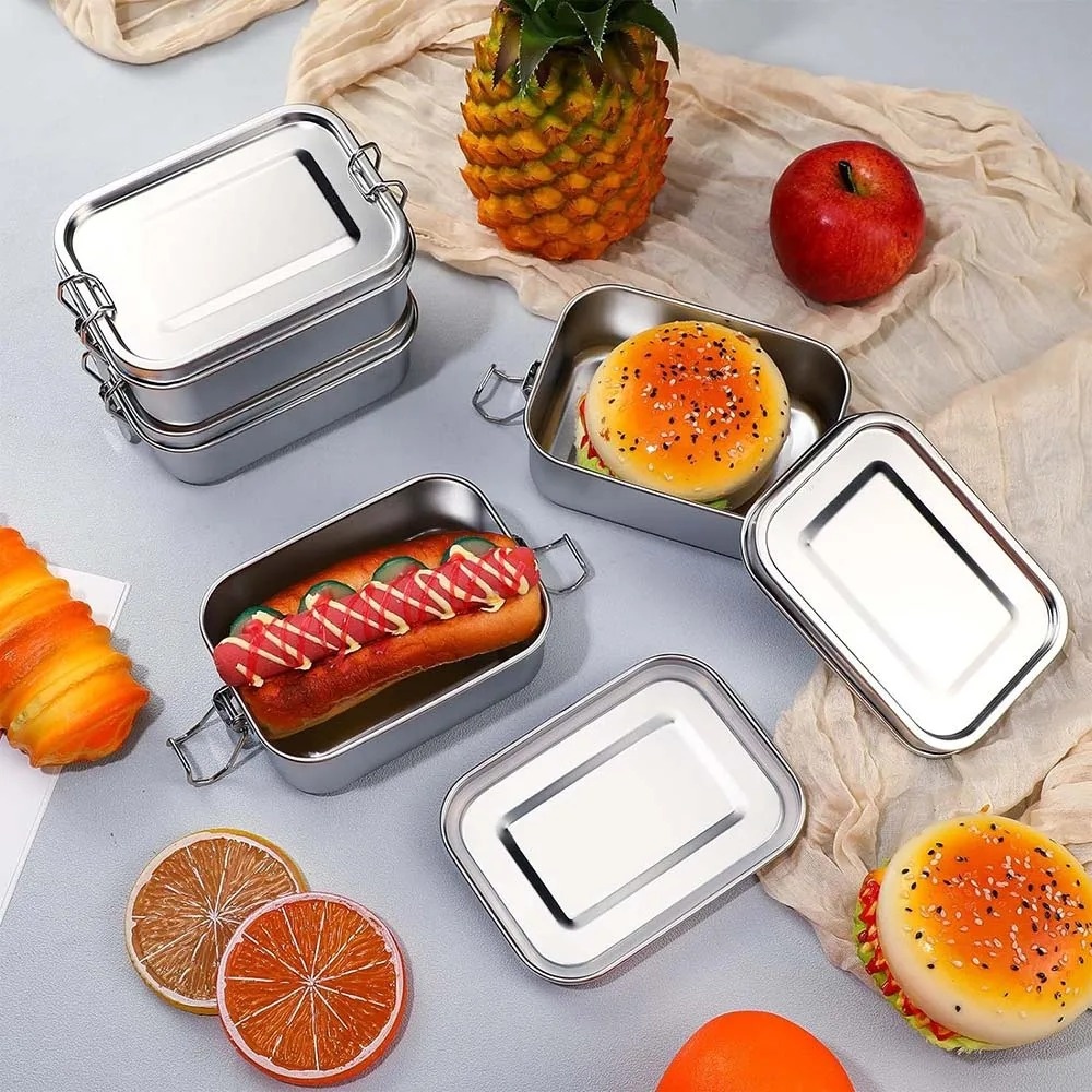 ステンレススチール弁当箱金属弁当箱食品保存容器ロック可能なク - Food Storage Underground のレビューと価格